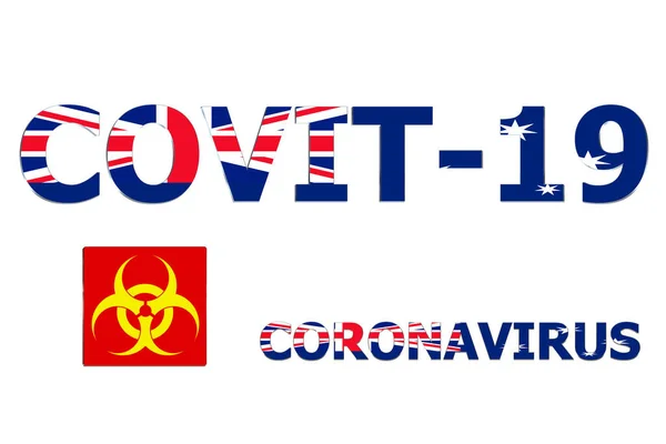 Flag Australia Covit Text Background — стокове фото