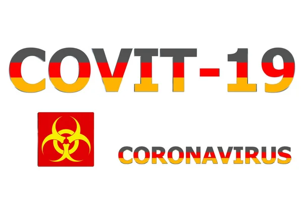 Vlajka Německa Pozadí Covit — Stock fotografie