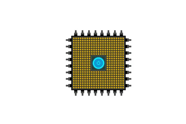 Abstrakcyjny Procesor Wyizolowany Białym Tle — Zdjęcie stockowe