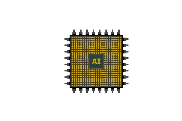 Abstrakcyjny Procesor Wyizolowany Białym Tle — Zdjęcie stockowe