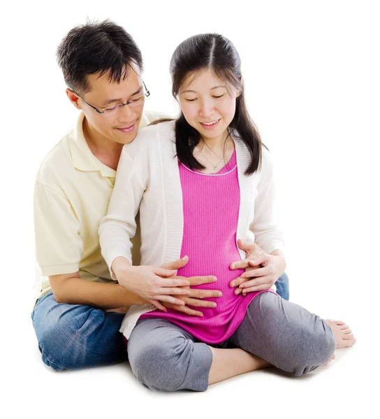 Asiatique enceinte couple — Photo