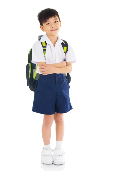 Retrato Interno Asiático Estudante Escola Primária — Fotografia de Stock