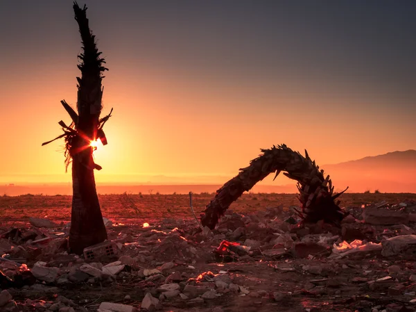 Пустынный ландшафт завалов — стоковое фото
