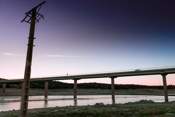 Extreme drought in the Valmayor reservoir — Stock Photo, Image