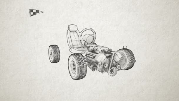 Samochodowe ilustracja technologii — Wideo stockowe