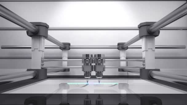 Drukarka 3D, zrobić literówkę '3d' skaner 3d animation.white — Wideo stockowe