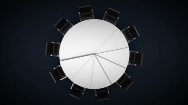 Konferans tablo değişiklikleri time izle, saat 1'belirtti. business Oda, Toplantı Salonu.