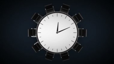 Konferans tablo değişiklikleri time izle, belirtilen saat 9 yönünde. business Oda, Toplantı Salonu.