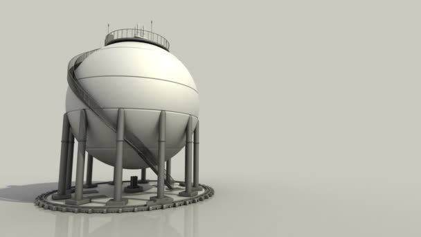 Stockages de gaz sphérique dans une usine pétrochimique, réservoir d'huile sur fond blanch.1 .