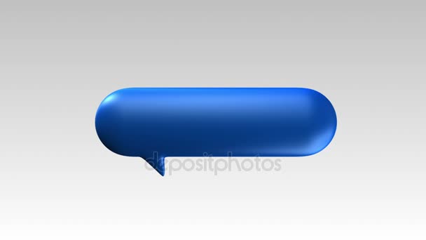 Uma barra de texto da bolha do discurso do cilindro, estilo 3D do balão — Vídeo de Stock