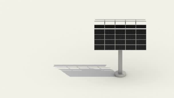 Panel solar sobre fondo blanco. eco energy.presentation (incluido alfa ) — Vídeo de stock
