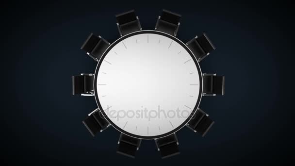 Conference table changes time watch, indicated 4 o'clock. business room, meeting room. — Stock Video