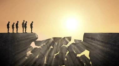 Kalem 'kavramı' uçurumun bağlanma, yazmak. Cliff, iş kavramı geçiş işadamı.