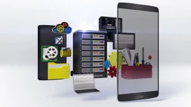 Bölünmüş akıllı telefon, telefon, çeşitli güvenlik sunucusu service.cloud hizmeti açıklamak. 