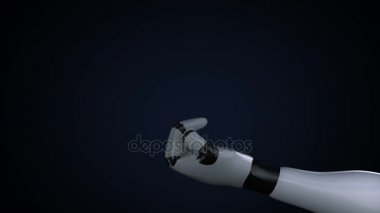 Küresel ağ giderek artan iletişim, Dünya Haritası, dünya robot cyborg palm, el, robot kolu ile