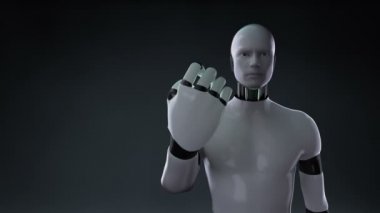 Robot cyborg palm, çeşitli sosyal ağ Internet hizmet işlevi için akıllı telefon açın. Akıllı yastık, telefon, tablet