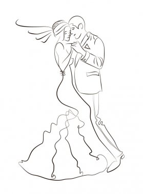 Düğün dansı vektör çizim