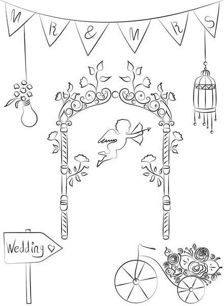Illustrazione vettoriale del luogo del matrimonio — Vettoriale Stock