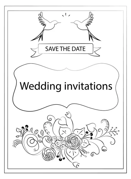 Illustration vectorielle des invitations de mariage — Image vectorielle