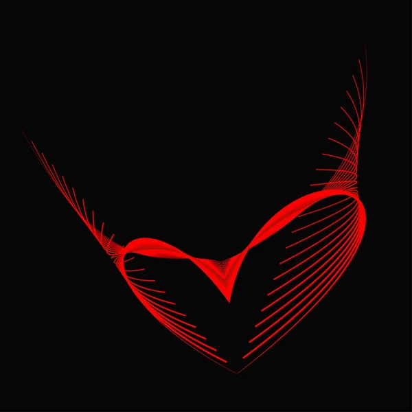 Red flying heart — Stock Vector