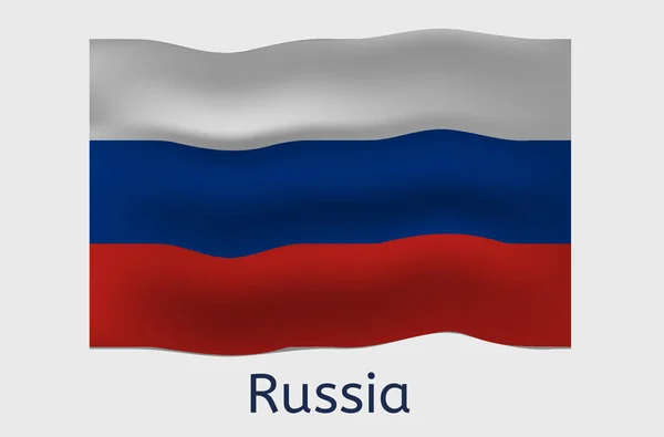 Російський Прапор Ікона Росія Сільський Прапор Векторна Ілюстрація — стоковий вектор