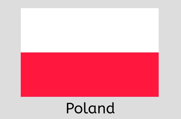 Poolse Vlag Pictogram Polen Land Vlag Vector Illustratie — Stockvector