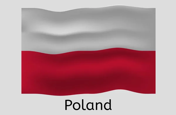 Polska Ikona Flagi Polska Wektor Flagi Kraju Ilustracja — Wektor stockowy