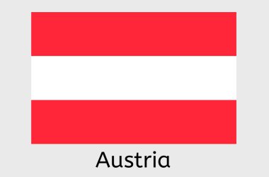Avusturya bayrak ikonu, Avusturya ülke bayrak illüstrasyonu