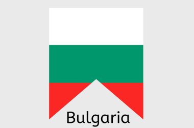 Bulgar bayrak ikonu ve Bulgaristan ülke vektör illüstrasyonu