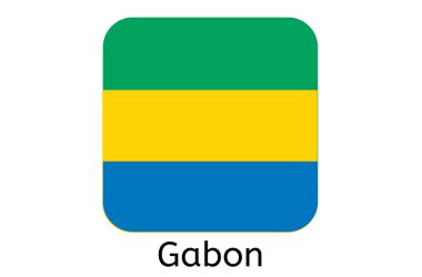 Gabon bayrak simgesi, Gabon ülke bayrak illüstrasyonu