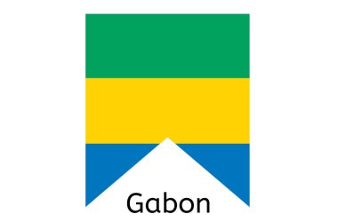 Gabon bayrak simgesi, Gabon ülke bayrak illüstrasyonu