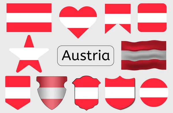 Icono Bandera Austriaca Austria País Bandera Vector Ilustración — Vector de stock