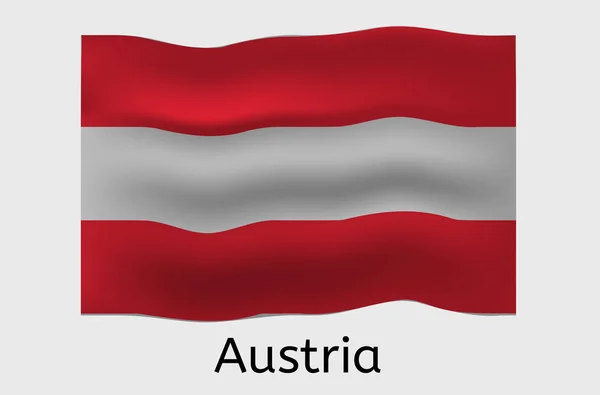 Ikone Der Österreichischen Flagge Darstellung Der Österreichischen Landesflagge — Stockvektor