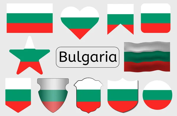 Bulgaarse Vlag Pictogram Bulgarije Land Vlag Vector Illustratie — Stockvector