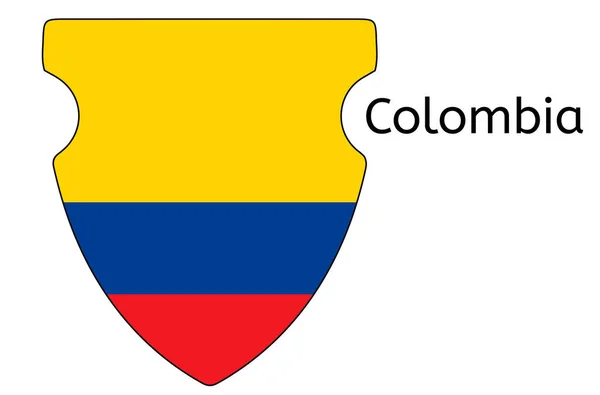 Kolumbijska Ikona Flagi Kolumbia Flaga Kraju Wektor Ilustracja — Wektor stockowy