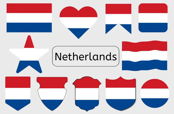Ikona Vlajky Holandska Ilustrace Vektoru Vlajky Nizozemska — Stockový vektor