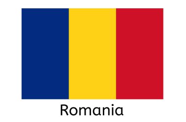 Romanya bayrak ikonu ve Romanya ülke vektör ilüstrasyonu
