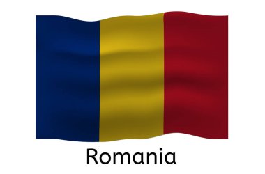 Romanya bayrak ikonu ve Romanya ülke vektör ilüstrasyonu