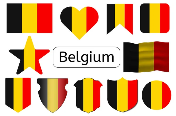 Icône Drapeau Belge Illustration Vectorielle Drapeau Belge — Image vectorielle