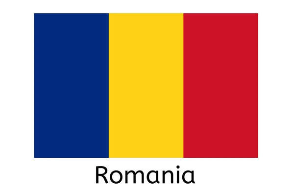 Icona Della Bandiera Rumena Romania Paese Bandiera Vettoriale Illustrazione — Vettoriale Stock