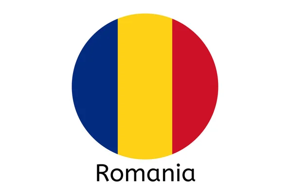 Romanya Bayrak Ikonu Romanya Ülke Vektör Ilüstrasyonu — Stok Vektör