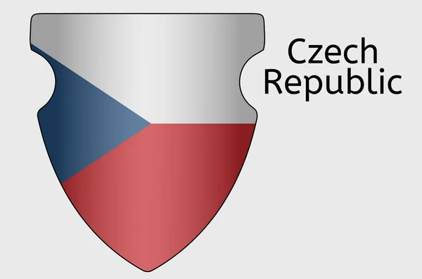 Чеський Прапор Ікона Чеський Національний Прапор Ілюстрація — стоковий вектор