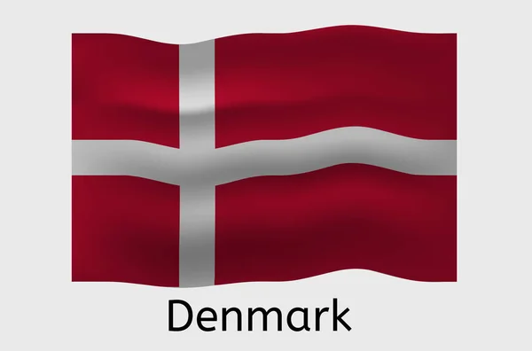 Dansk Flagga Ikon Danmark Land Flagga Vektor Illustration — Stock vektor