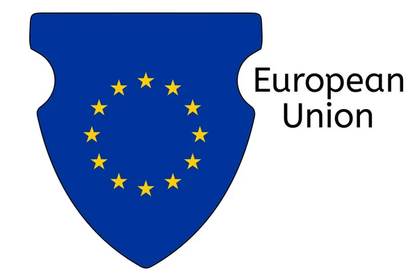 Europeisk Flagga Ikon Europeiska Unionens Land Flagga Vektor Illustration — Stock vektor