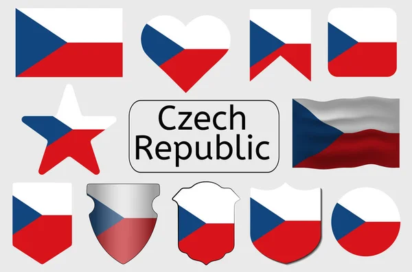 Tschechische Flagge Ikone Tschechische Republik Land Flagge Vektor Illustration — Stockvektor