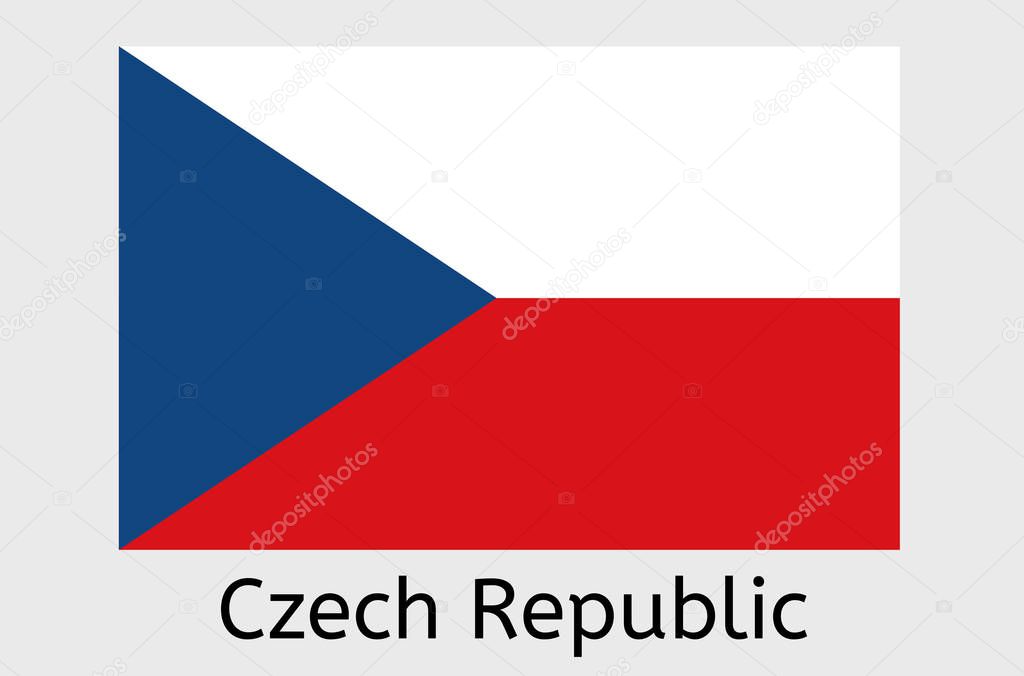 Czechish flag icon, Czech Republic country flag vector illustration