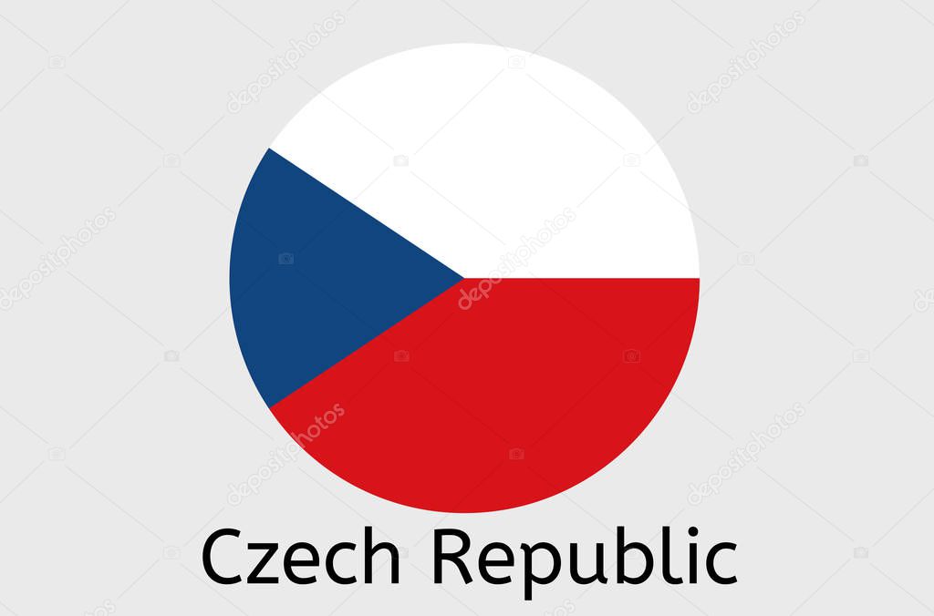 Czechish flag icon, Czech Republic country flag vector illustration