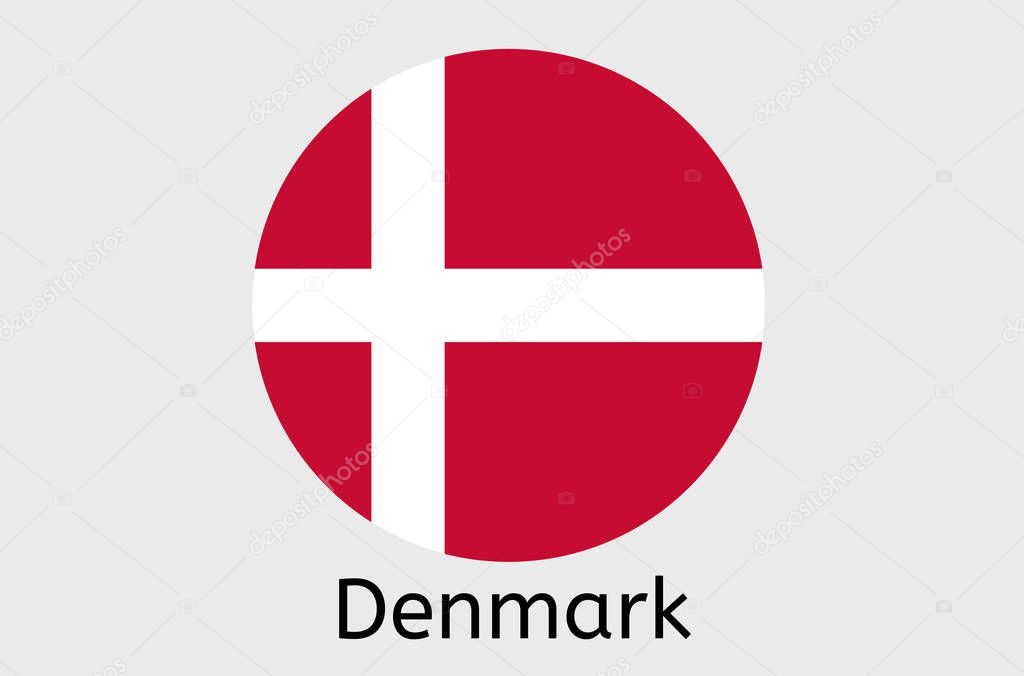 Danish flag icon, Denmark country flag vector illustration