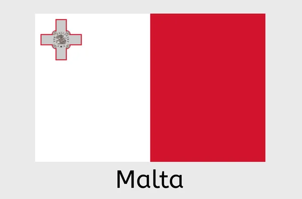 Ikona Flagi Maltańskiej Ilustracja Wektora Flagi Malty — Wektor stockowy