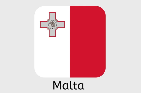 Maltese Vlag Icoon Malta Land Vlag Vector Illustratie — Stockvector